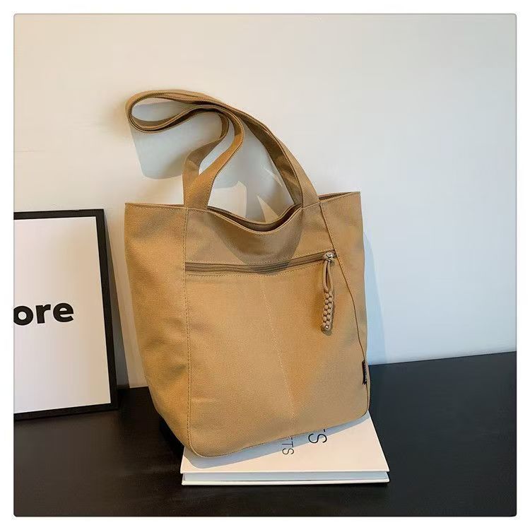 Japanese-style New Waterproof Nylon Casual Cross-border Spring Summer Single Shoulder Canvas Bag Women's Designer Large Capacity Commute Tote Bag - 4