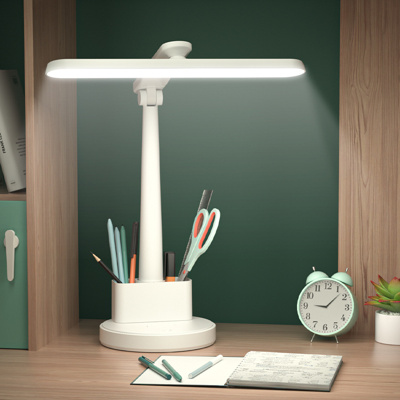Cross-border LED reading lamp, student study special desk lamp, dormitory rechargeable pen holder, foldable bedside table lamp