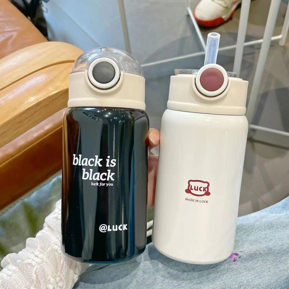 Minimalist termos bardak kadın öğrenci pipetli bardak ins yüksek görünümlü trend 2026 yeni model yetişkin öğrenci çocuk su bardağı