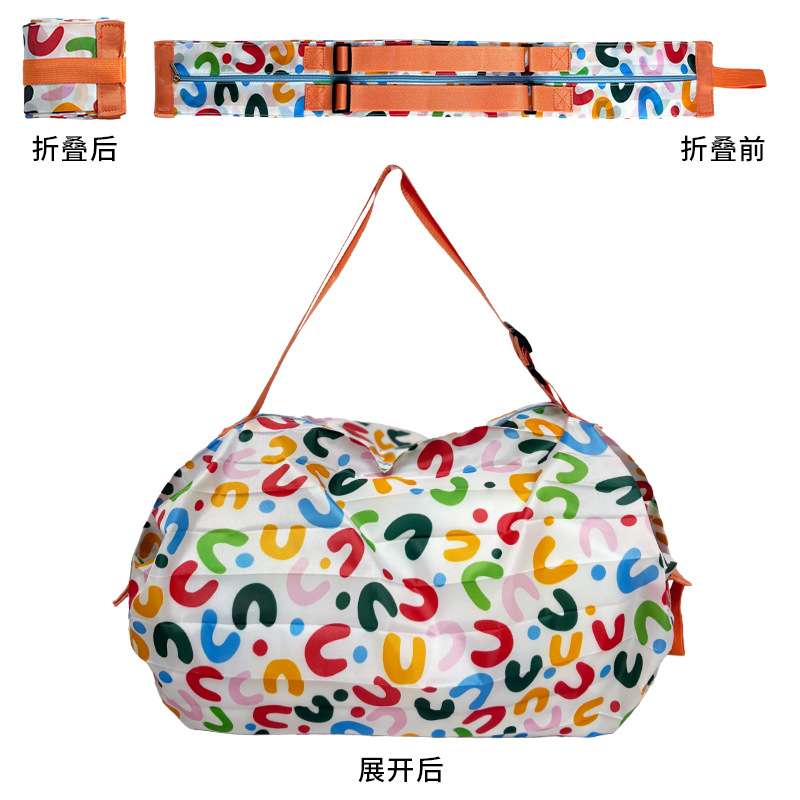 Manufacturer Custom New Large Capacity Waterproof Foldable Shopping Bag Portable Storage Bag Accordion Pleated Handle Bag - 8