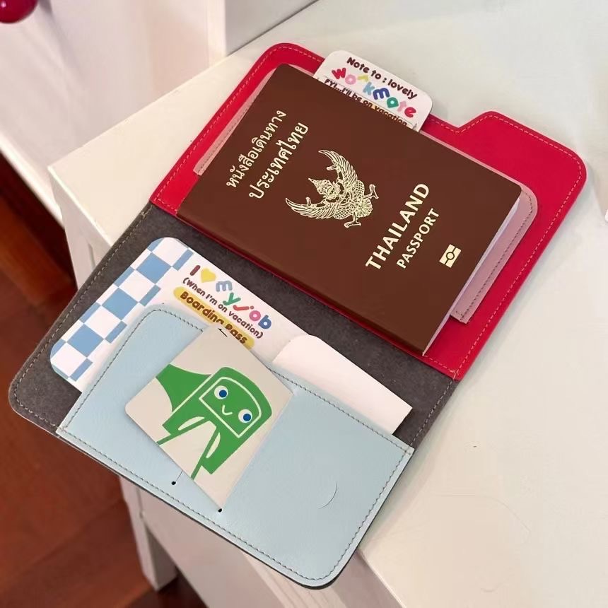 Pasaport tutucusu çok işlevli, renkli, seyahat kartı cüzdanı - 1