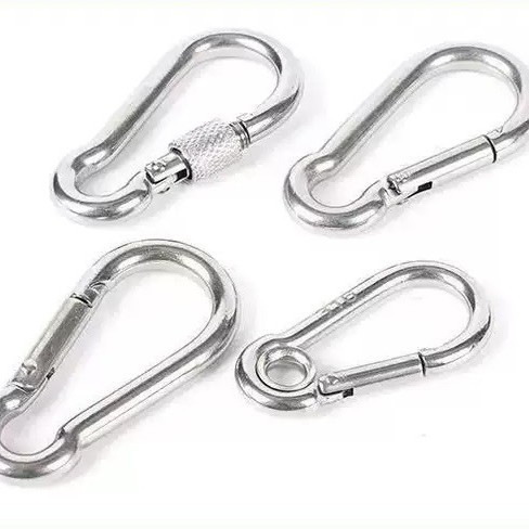 Rostfreier Stahl verzinkter Eisenhaken mit Ring und Mutter, Federschnalle für den Außenbereich, multifunktionale Aufhängeschnalle, Kletterschnalle, Hebekarabiner - 6