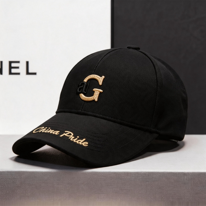 Baseballkappe Herren modisch Trend Ananas-Stoff Buchstaben-Logo Alltag vielseitig steife Kappe breite Krempe verkleinert Gesicht Enten-Schirmmütze - 7