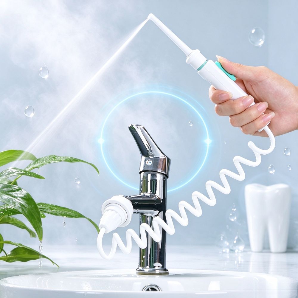 新款接水龙头高压冲洗牙器新款成人清缝神器家用龙头式洗牙冲牙器 - 1