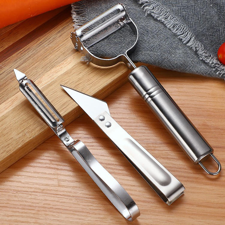 Mutfak sebze rendesi 3'lü set, paslanmaz çelik, peeler ve tıraş makinesi