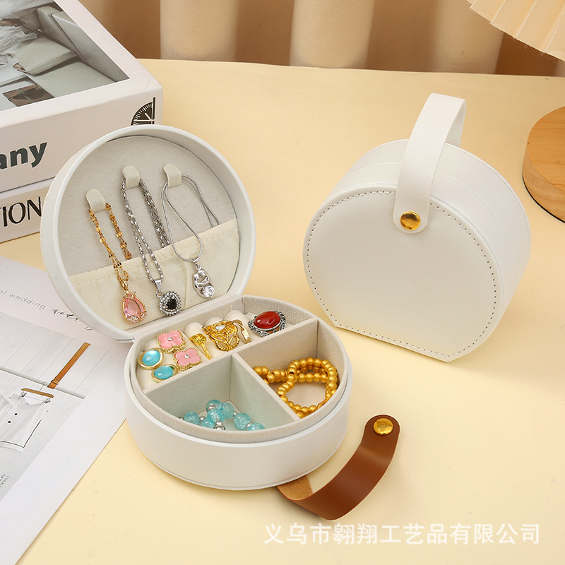 Halbrundes Schmuckkästchen Premium Mini Schmuckkassette tragbare Reise Ringe Ohrringe Prinzessin Schmucktasche - 7