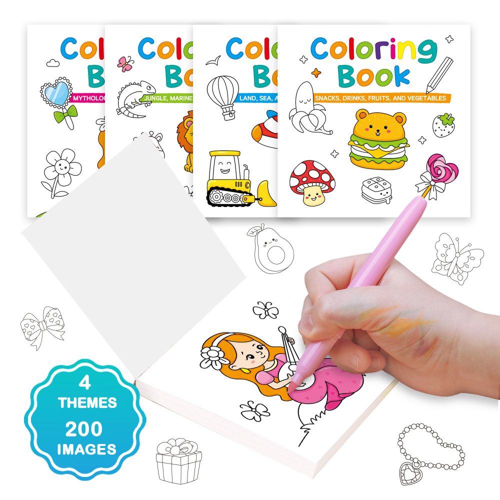 Mini-Malbuch mit 50 Seiten für Kinder, praktisches Taschenformat