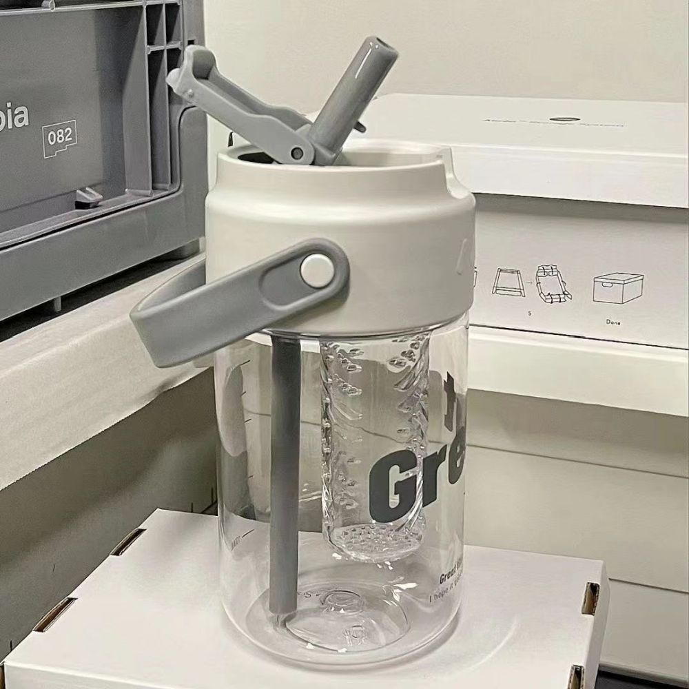 Kızlar için yazlık büyük kapasiteli su bardağı, şık görünümlü, taşınabilir, kullanışlı spor pipetli bardak, yeni stil öğrenci bardağı