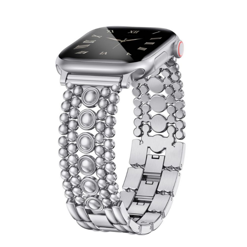Compatible with iWatch Strap Series 11 Women's, Fashionable and Beautiful Metal Strap Design, Adjustable Rivet, Cross-Border
