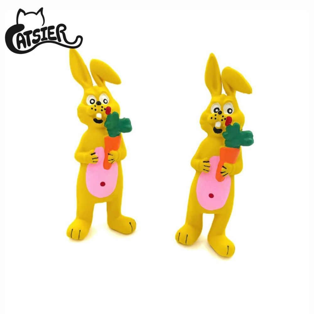 Manufacturer Wholesale In-Stock Rabbit Natural Latex Squeaky Dog Toy Interactive Pet Toy Pet Supplies