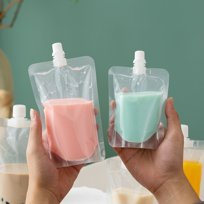 Nokta transparente Einweg-Trinkbeutel mit Saugerloch Milch Tee Joghurt Sojamilch traditionelle chinesische Medizin Flüssigkeit Verpackungsbeutel selbststehender Getränkebeutel - 4