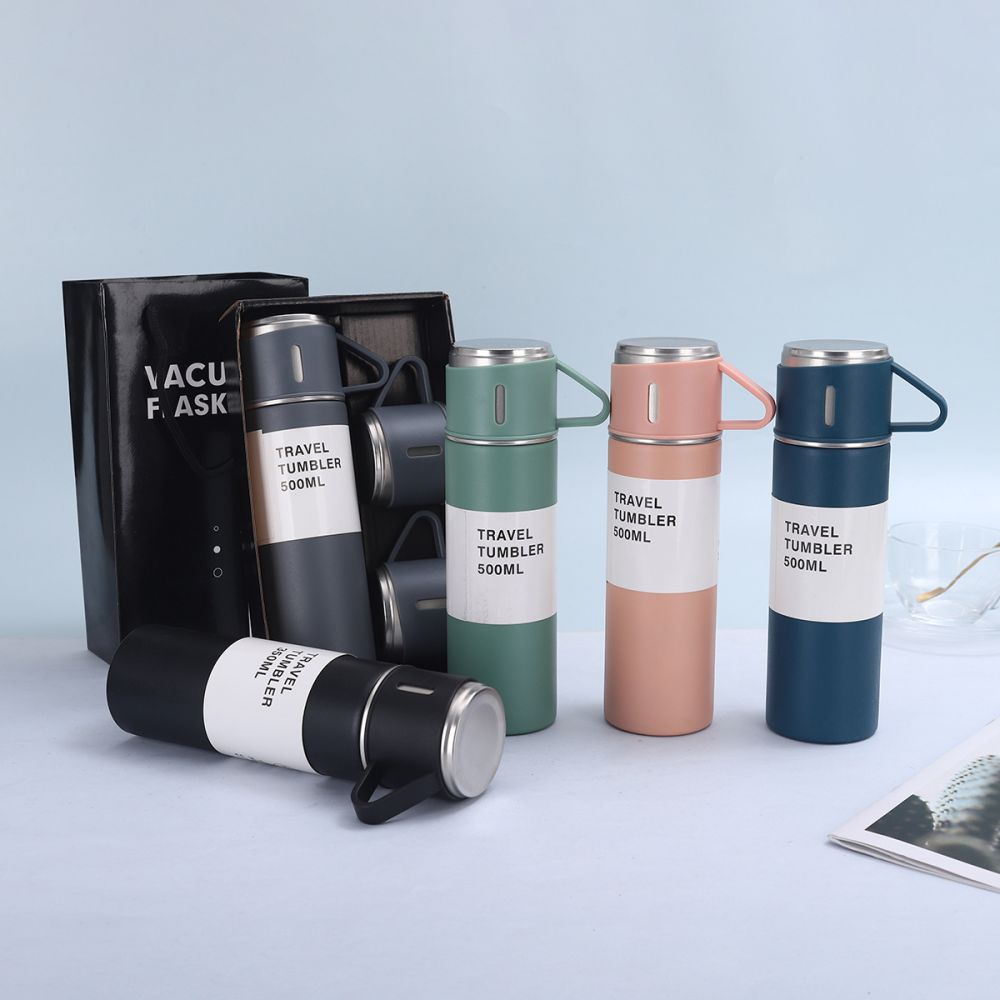 304 stainless steel insulated cup, three-lid gift set