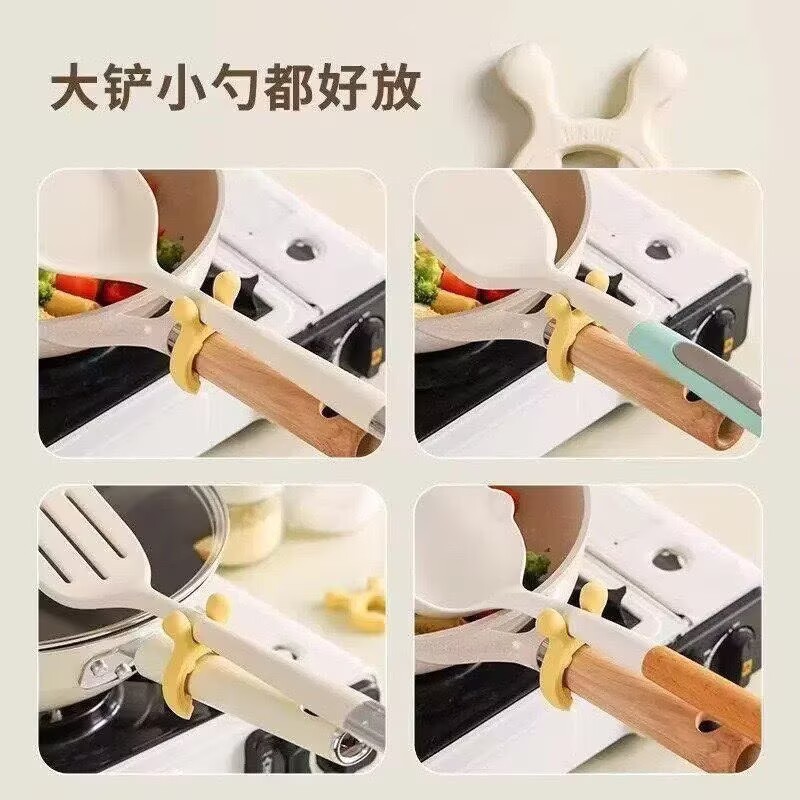 Silikon Spatula Standı Ev Mutfağı Ocak Taşması Önleyici Kaşık Mutfak Aletleri Yerleştirme Koruma Spatula Standı Tutuşu Taşınabilir Depolama Rafı - 2