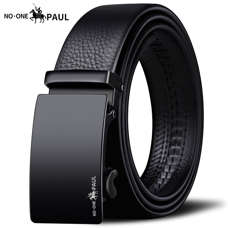 Paolo Genuine Men's Soft Leather Belt Casual Automatic Buckle Business Korean Style Waistband Middle-aged Youth Fashion Casual Pants Belt