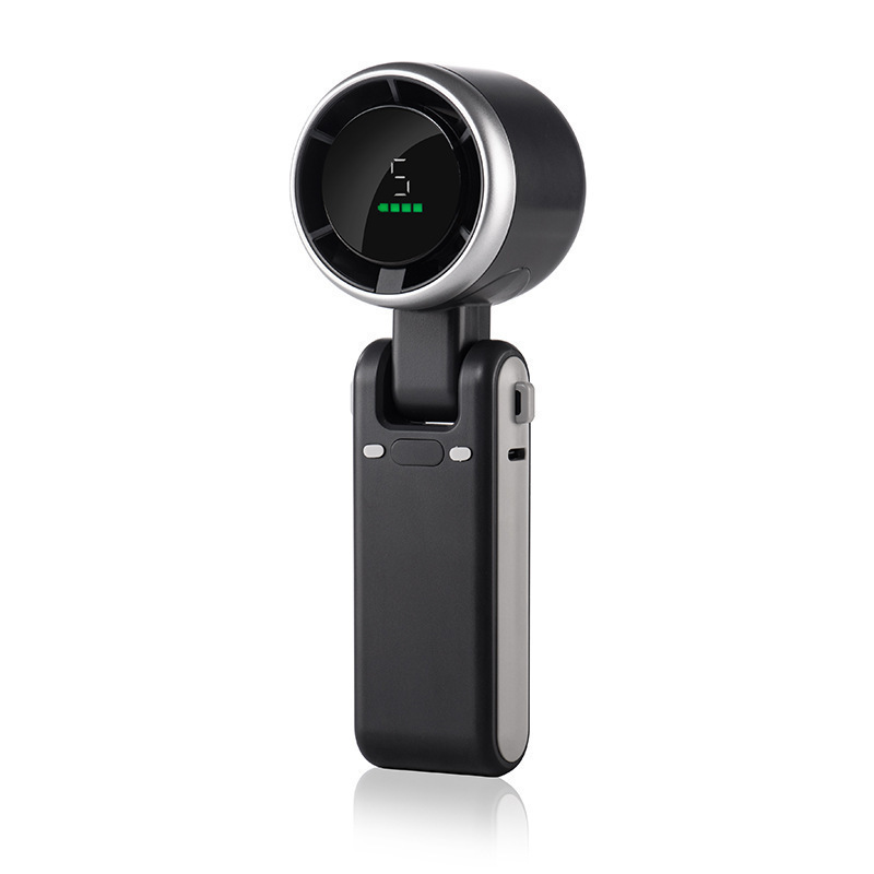 N607 Mini Neck-Hanging Handheld Fan, Digital Display, USB Rechargeable - 6