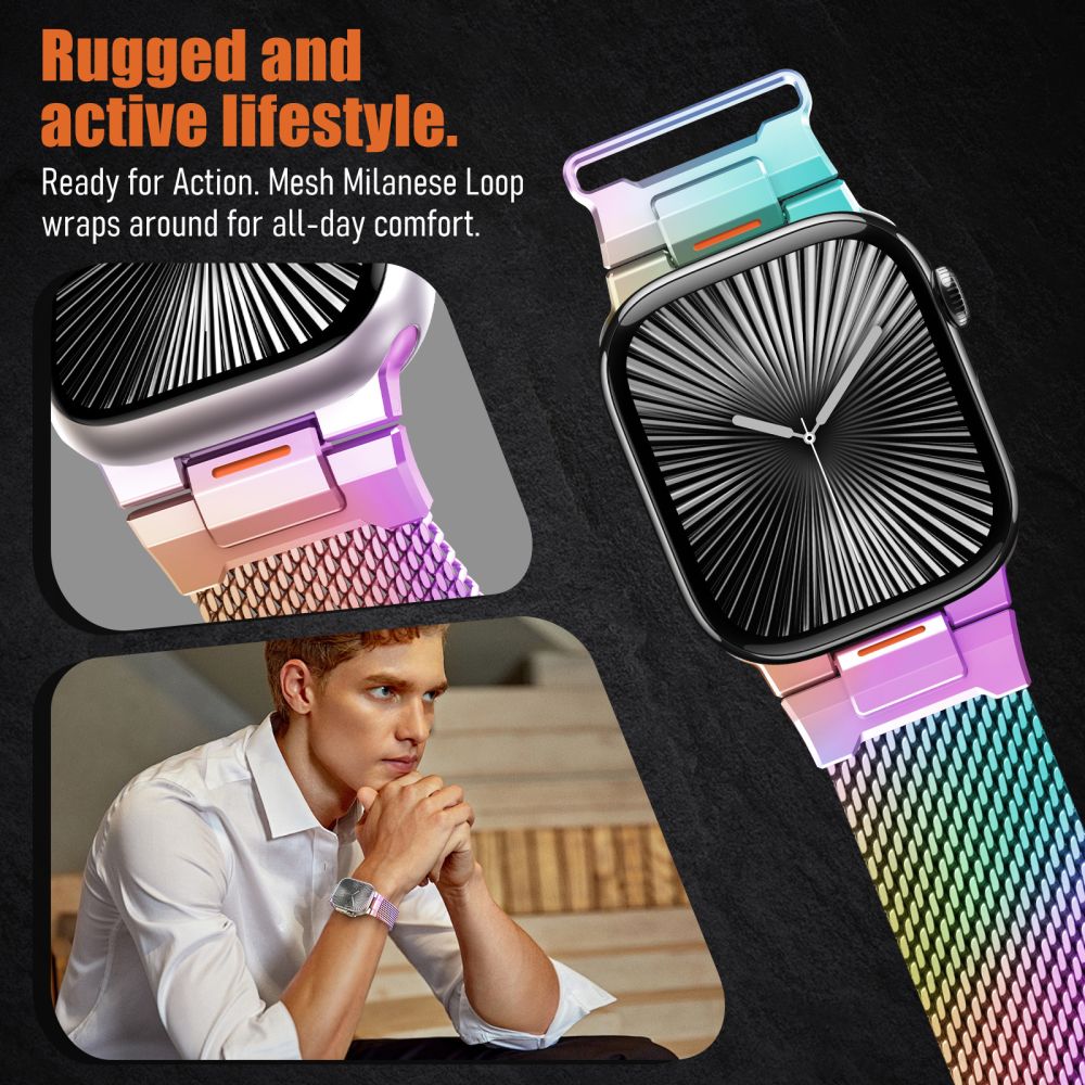 Magnetic Milanese Loop Band for Apple Watch 7/8/9/SE and S11/12