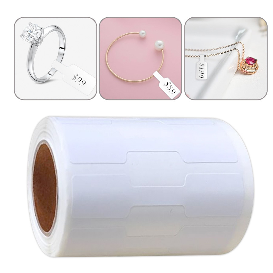 Kraft Paper Price Label Stickers, White, 500 per Roll