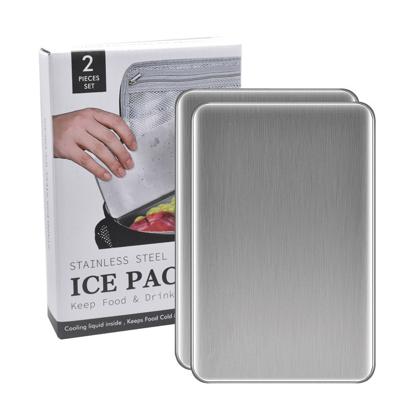 Cross-border Manufacturer Direct Supply In Stock Stainless Steel Ice Plate Ice Brick Ice Pack Lunch Box Insulated Cooler Bag Frozen Fresh-keeping Ice Tray - 8