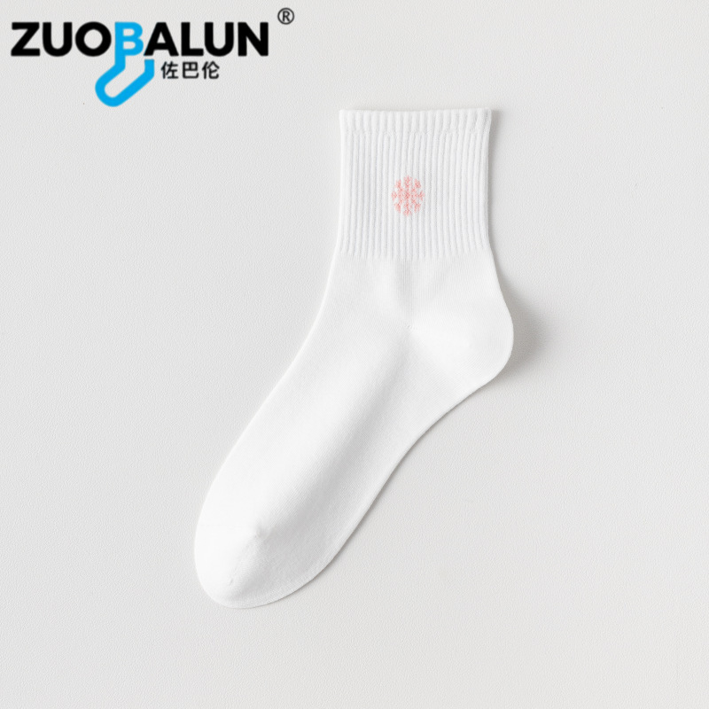 Xinjiang-Baumwoll-Weiße Socken Damen Frühling Herbst Mittellange Socken reine Baumwolle antibakteriell geruchshemmend Cartoon Freizeit-Socken Damen Baumwollsocken Großhandel - 9