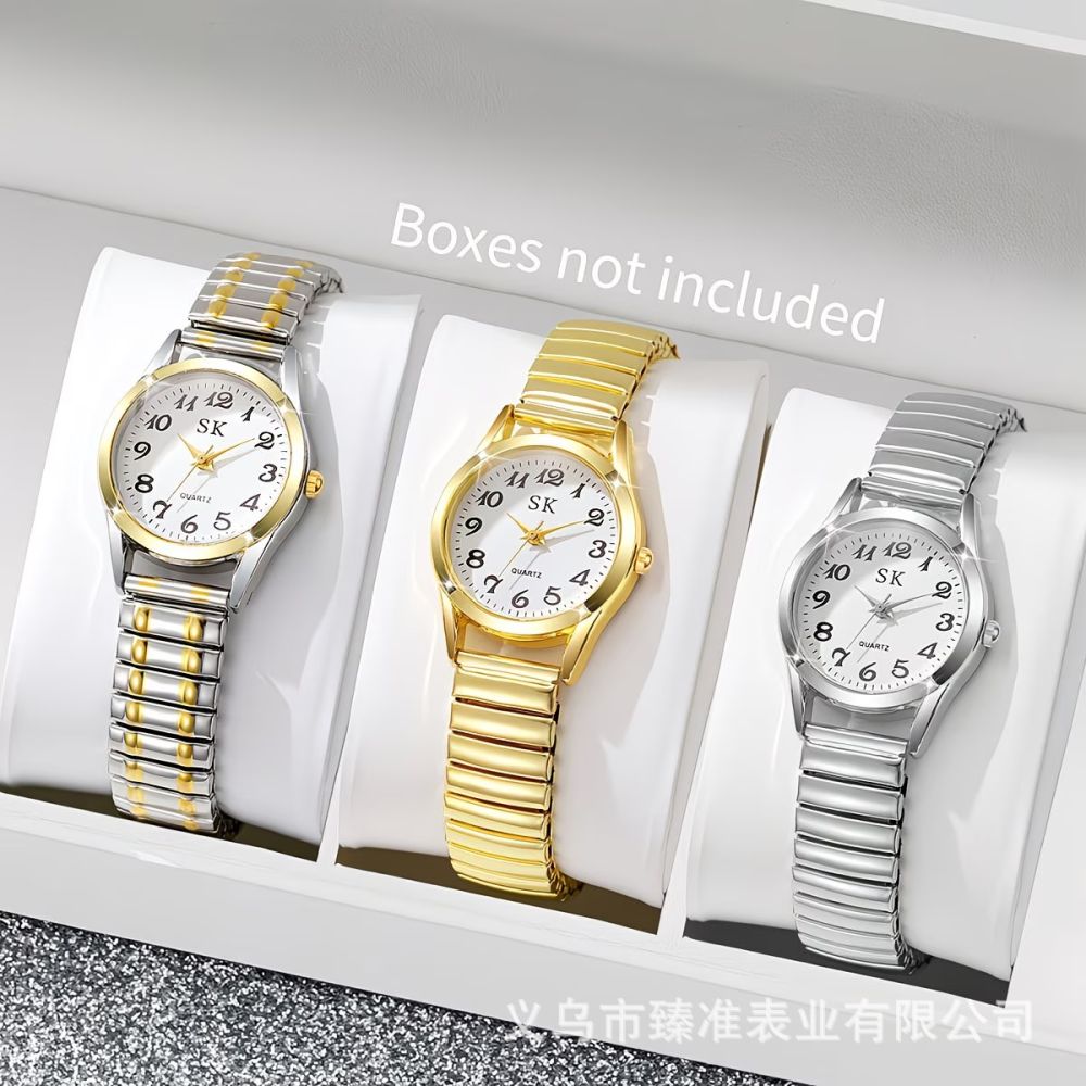 SK Quarz-Armbanduhr digitale Anzeige Edelstahl wasserdicht - 1