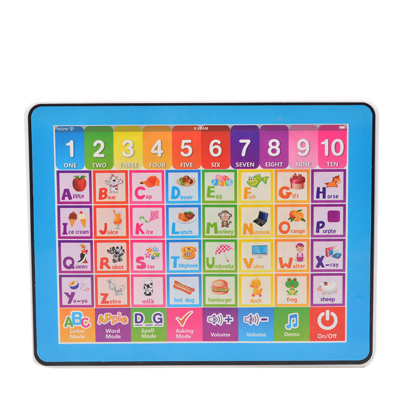 Neues grenzüberschreitendes ABC-Lerntablet auf Englisch, Touch- und Sprachlesestift-Lernmaschine für Fremdsprachen, intelligentes Frühförderspielzeug für Kinder