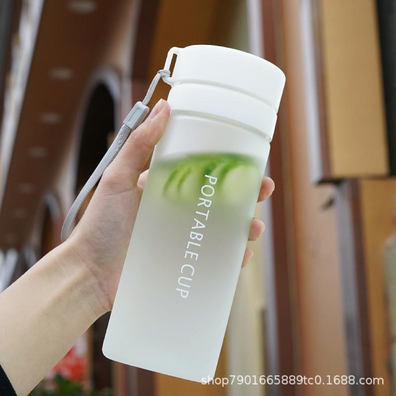 Wasserglas mit Teefilter, sommerliches hochwertiges einfaches Studentenbecher, tragbar für Männer, hitzebeständiger Outdoor-Sporttrinkbecher aus Kunststoff - 8