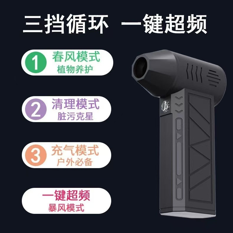 暴力涡轮风扇高速增压飓风吸尘吹尘器手持无线迷你便携式暴力风扇