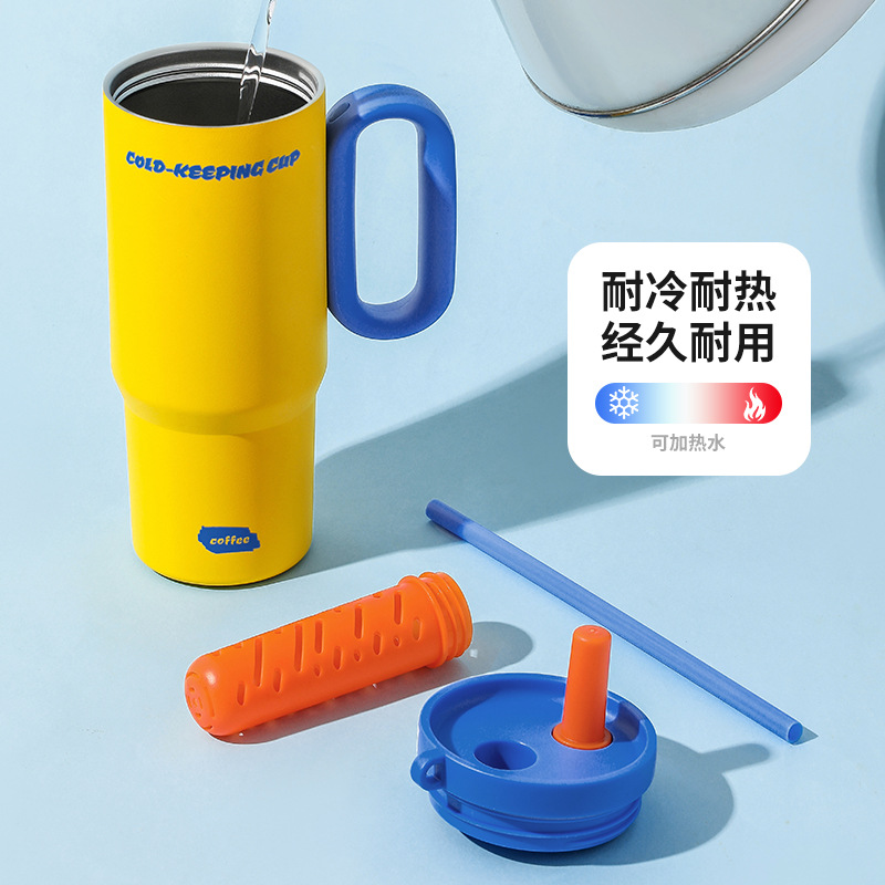 Ice Ba cup large capacity 316 stainless steel ceramic lined thermos cup, special car water cup, lightweight with a luxurious and premium feel. - 4