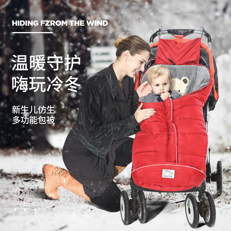 Thickened Velvet Baby Stroller Blanket and Windproof Sleeping Bag