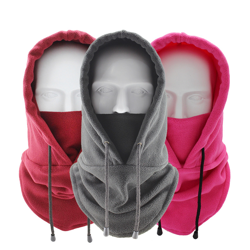 Winter Windproof Fleece Cycling Balaclava with Neck Warmer, Hooded