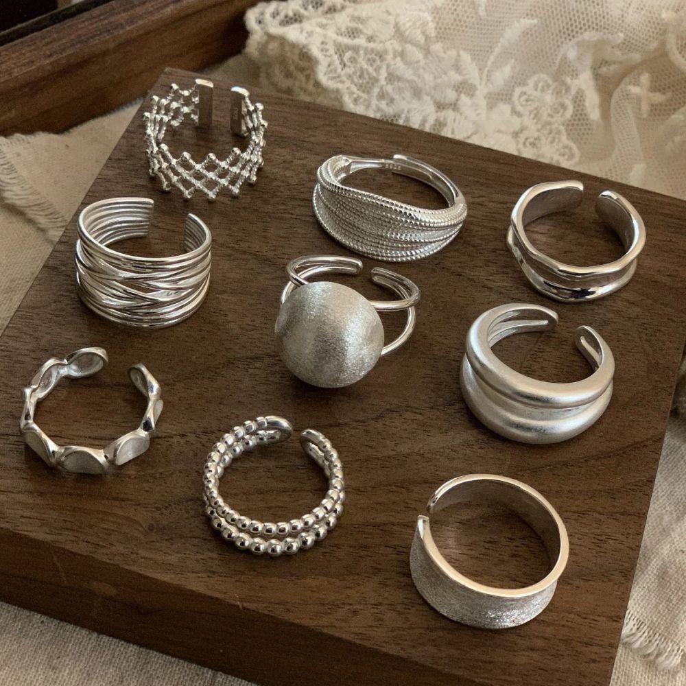 925 sterling silver open design women's ring - 1