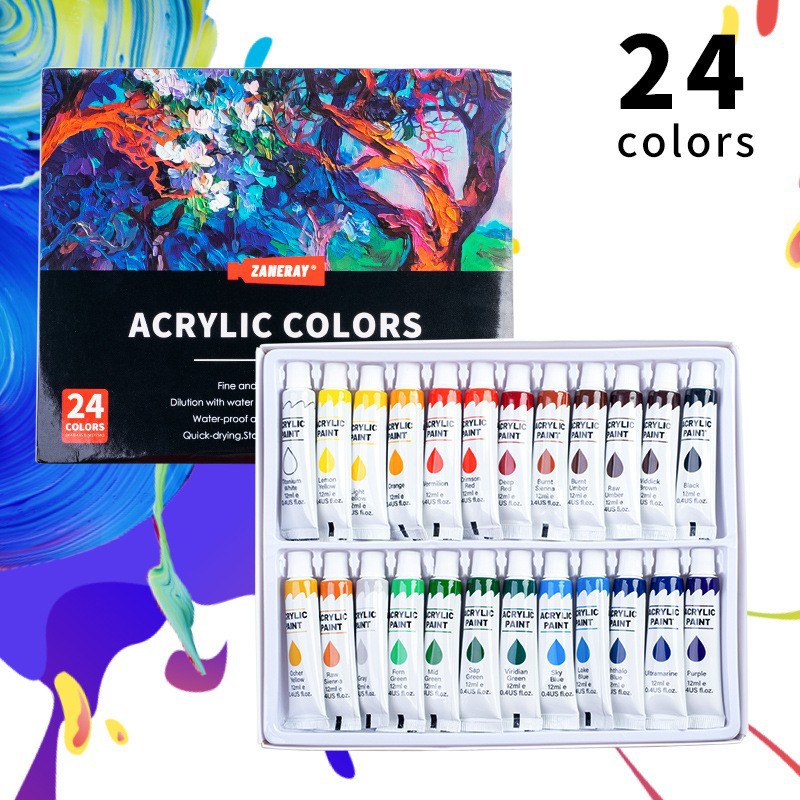 Acrylfarben-Set 12ml für Kinder, DIY-Tuben zum Malen