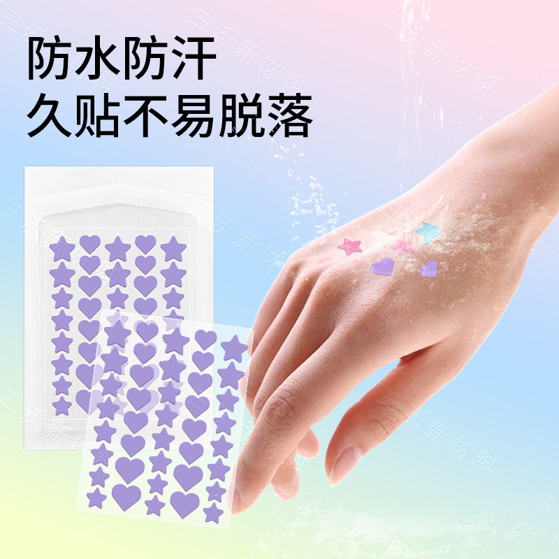 Star and Heart Hydrocolloid Acne Patches, Makeup-Compatible