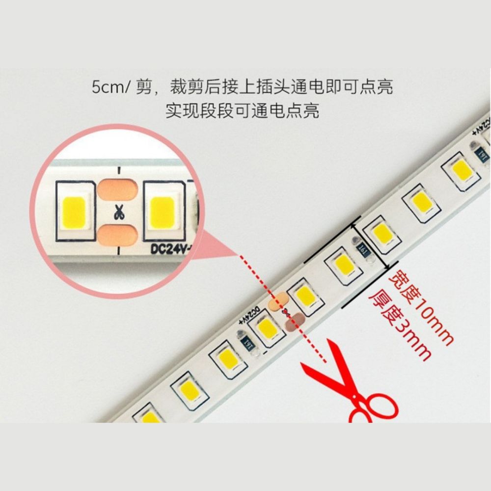 12/24V Waterproof LED Strip Light Solid Silicone Low Voltage Outdoor Soft Strip Lighting Courtyard Waterproof LED Strip Light