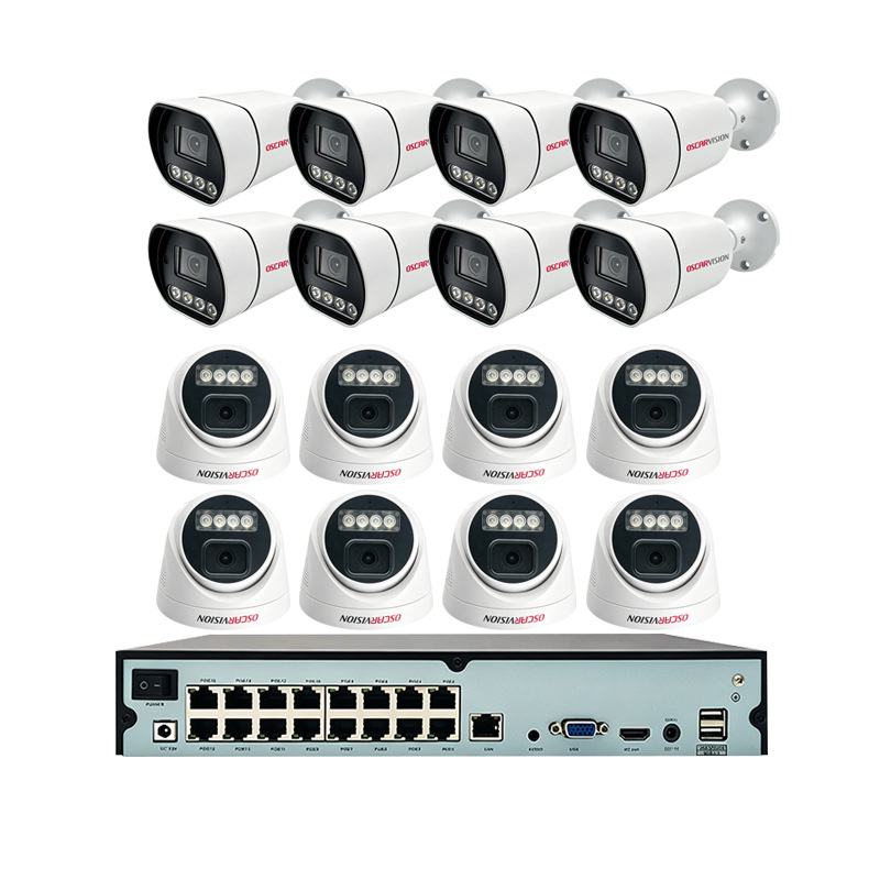 POE security camera 16-set 8 megapixel 4K high resolution night vision recording indoor home monitor camera