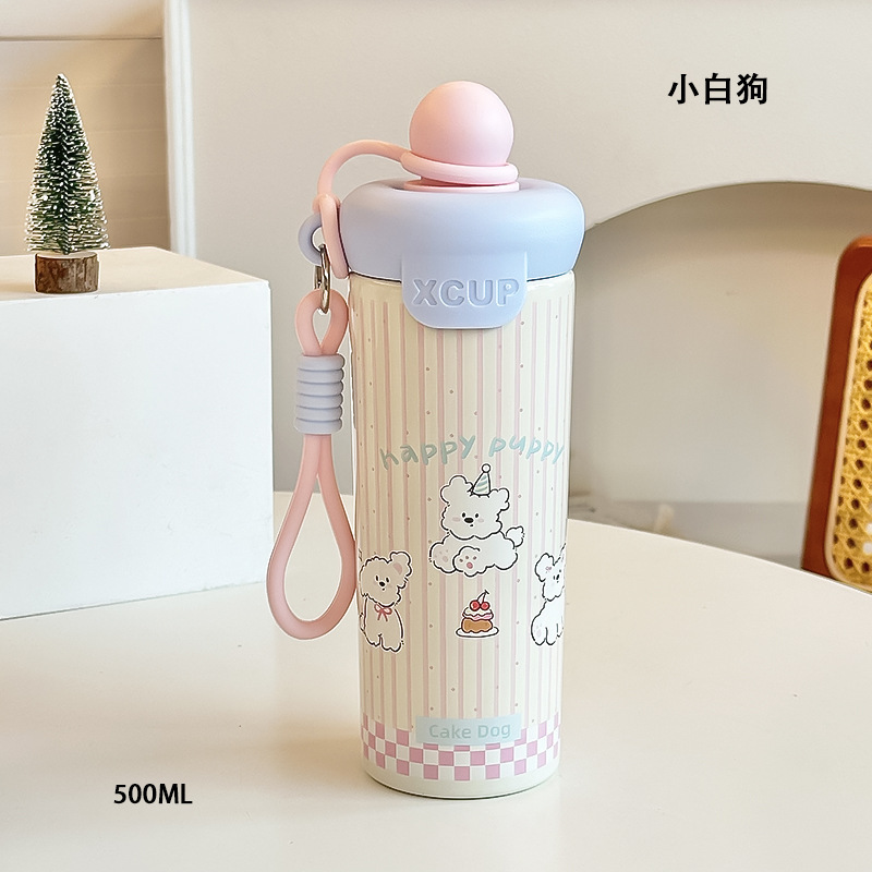 Home type 316 stainless steel water cup for women, floating feature sleek looking insulated cup, handled student pipette cup, large capacity cup - 9