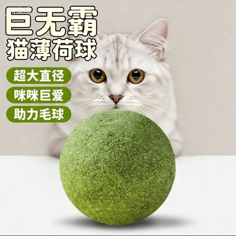 Extra Large Catnip Ball Cat Toy, Self-Play Boredom Relief