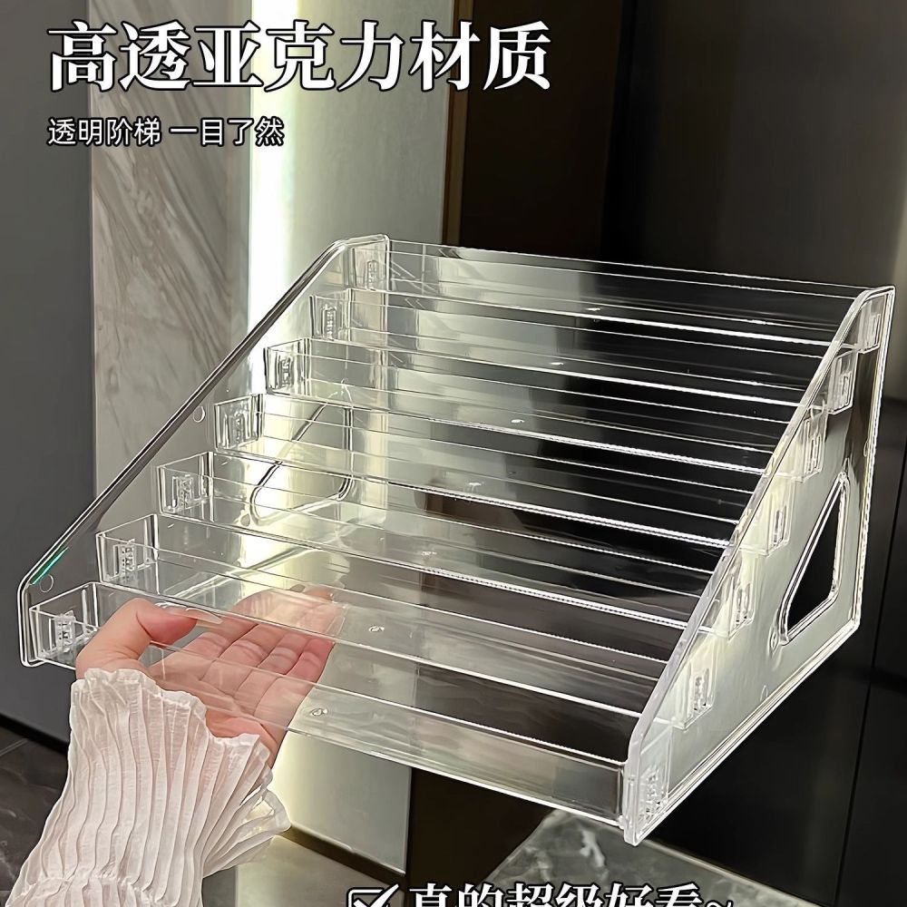 Multi-layer transparent acrylic display stand, cosmetics organizer - 1