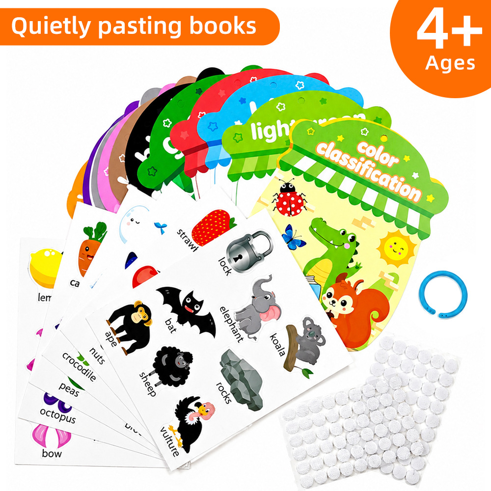Early Education Number and Color Sticker Book, Quiet Book, Children's Craft Kit - 1