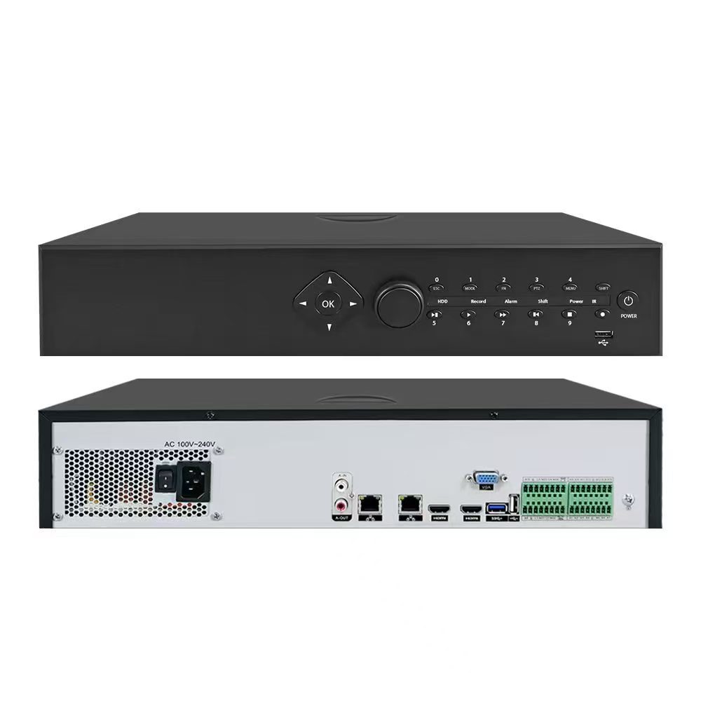 36 kanallı NVR kaydedici, 4K 8MP, ağ video, çift disk yuvası - 1