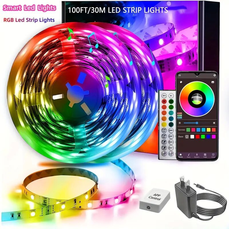 Sınır ötesi 24v ışık şeridi seti 44 tuşlu kızılötesi bluetooth sihirli ışık şeridi led ışık şeridi Noel rgb ışık şeridi atmosfer ışığı