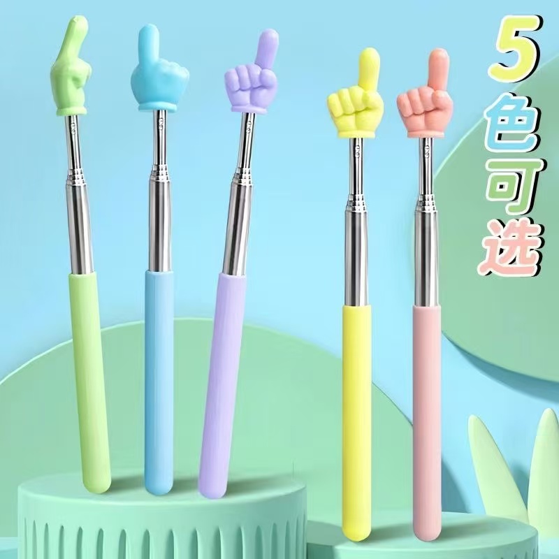 Retractable Teacher Pointer Stick, Plastic Children's Reading Pointer - 1