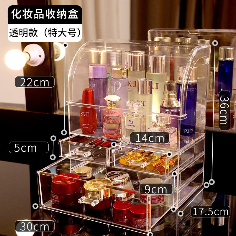 Acryl-Make-up-Aufbewahrungsbox mit Schubladen, staubdicht