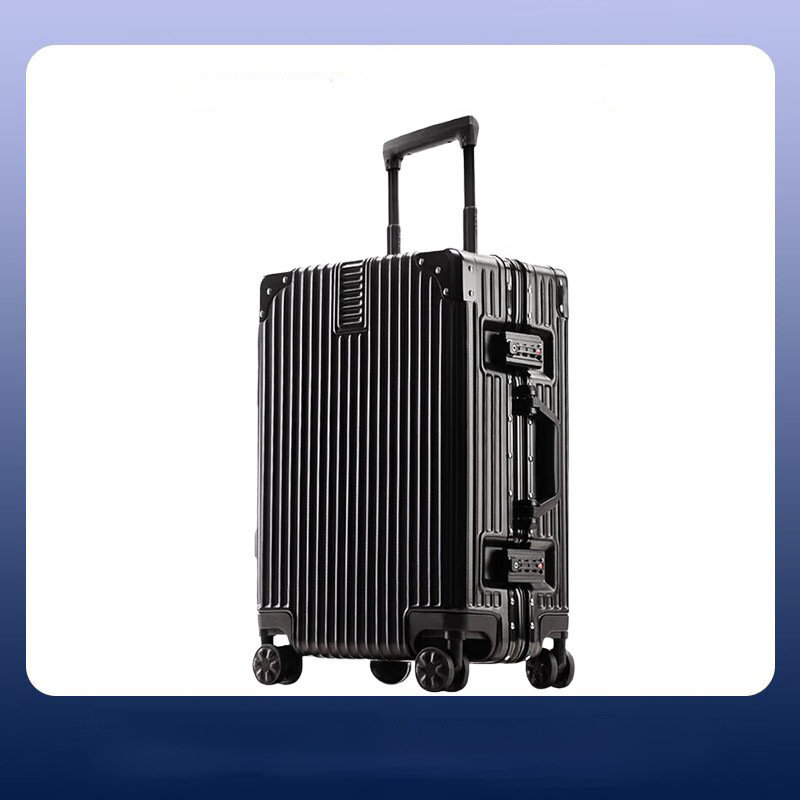 【Premium Factory Selection】Aluminum-framed travel luggage, universal wheeled 20-inch trolley suitcase, 24-inch baggage for men and women, 26-inch student suitcase with combination lock. - 1