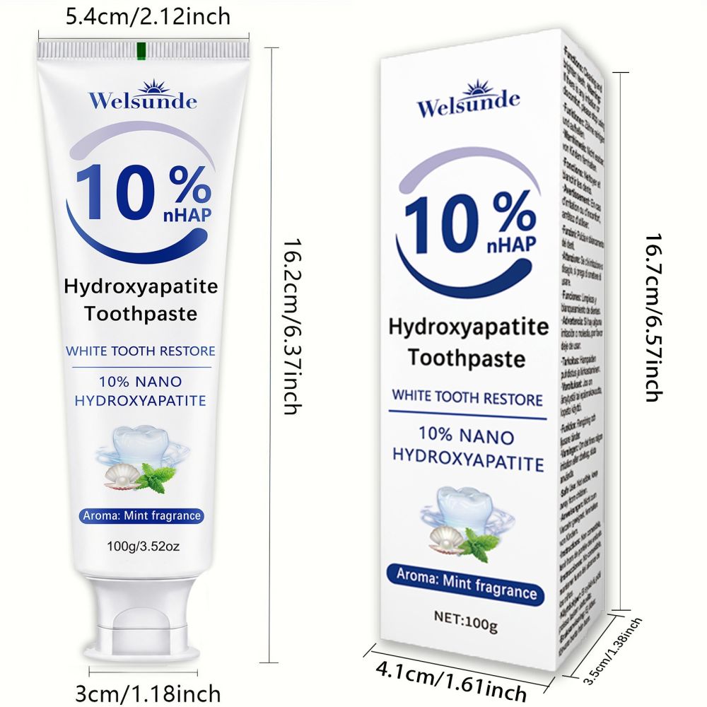 10% Nano-Hydroxylapatit-Zahnpasta, fluoridfrei, Pfefferminzaroma