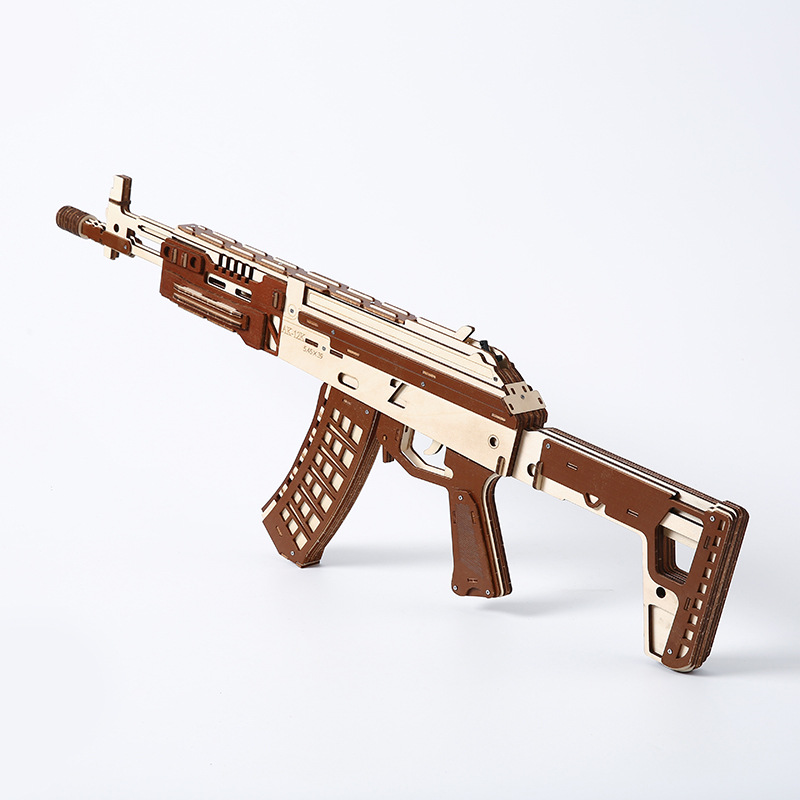 Ahşap oyuncak tüfek modeli AK12 yapboz - eğitici blok seti