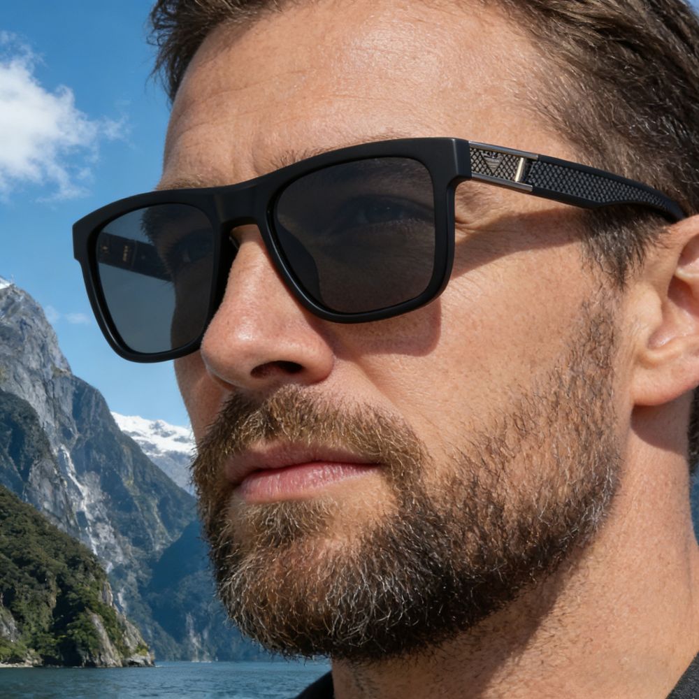 New Fashion Square Frame Polarized Sunglasses Men's Personalized Trendy Premium Outdoor Fishing UV Protection Men's Sunglasses Cross-border
