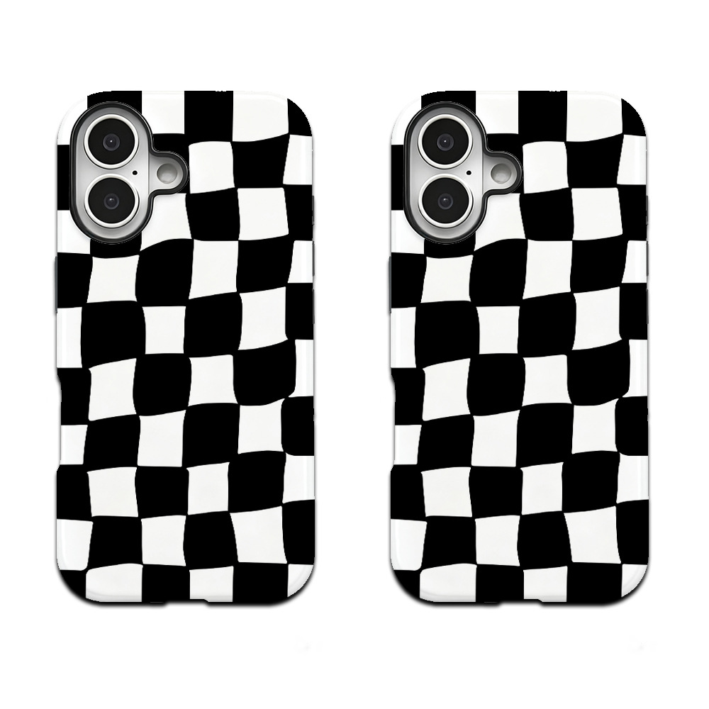 iPhone 16 Pro Max case, checkered pattern, 2-in-1, magnetic