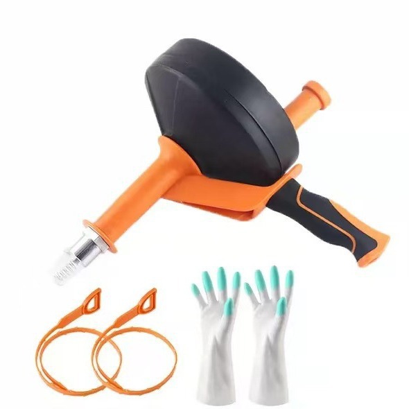 Hand-Crank Electric Drum-Type Pipe Drain Cleaner for Sinks and Toilets