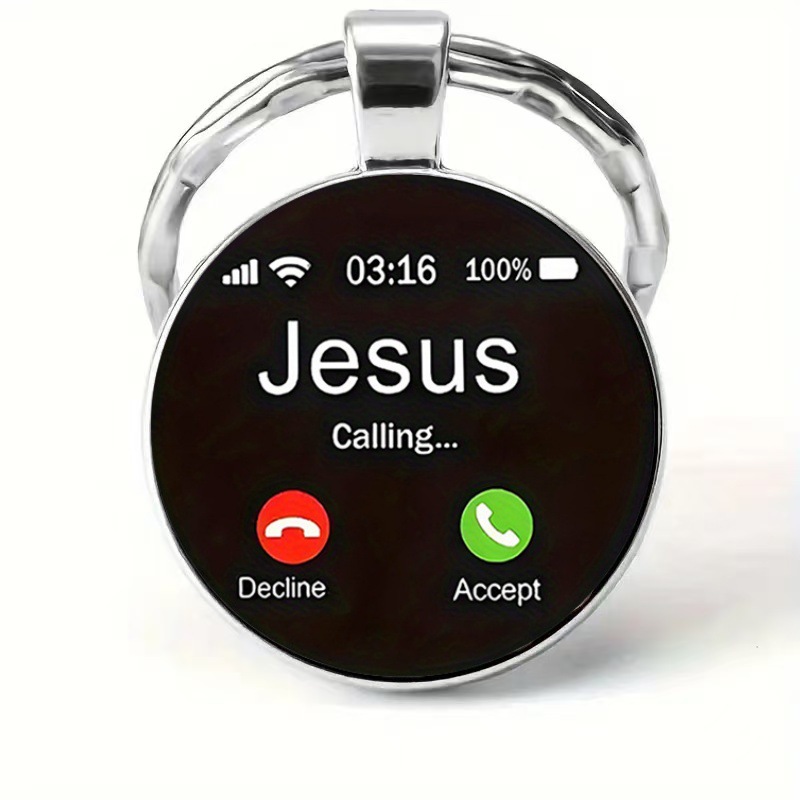 Cross-border Hot Seller Phone Incoming Call Screen Pattern Alloy Glass Keychain Accessory